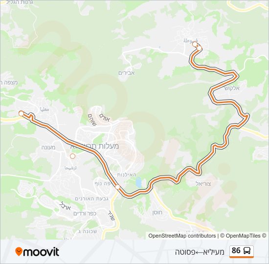 86 Bus Line Map