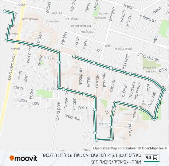 Автобус 94: карта маршрута