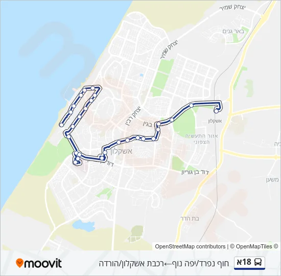 Автобус 18א: карта маршрута