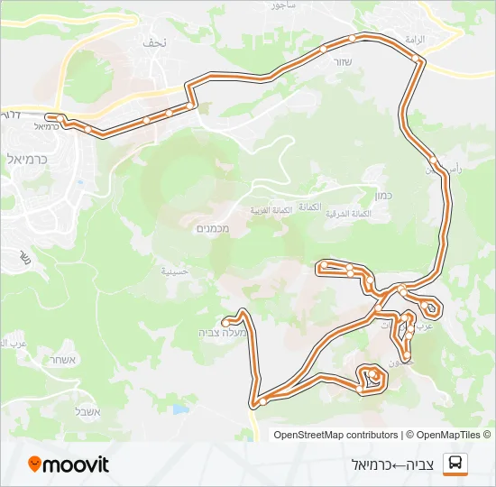 Автобус 37 - בהזמנה מראש: карта маршрута