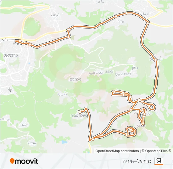 Автобус 37 - בהזמנה מראש: карта маршрута