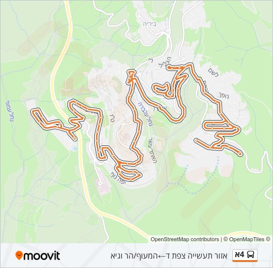 Автобус 4א: карта маршрута