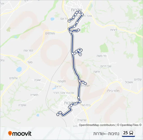 מפת המסלול של קו  25