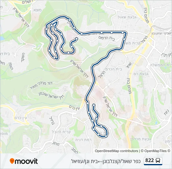 822 Bus Line Map