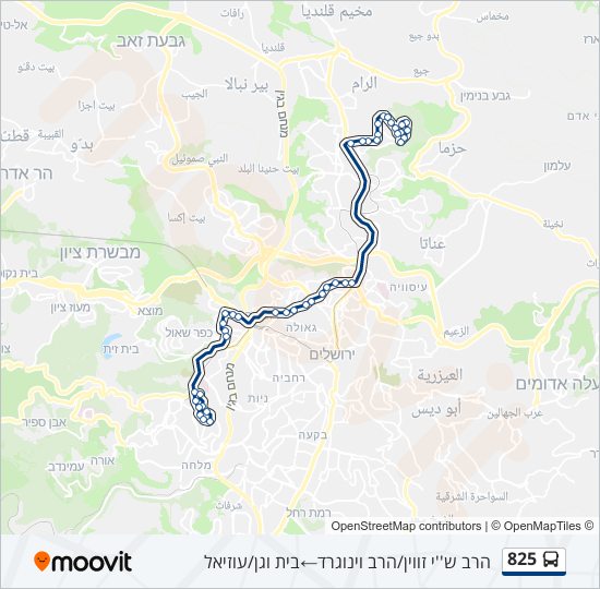 825 bus Line Map