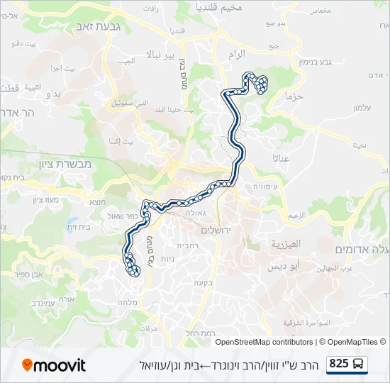 825 Bus Line Map