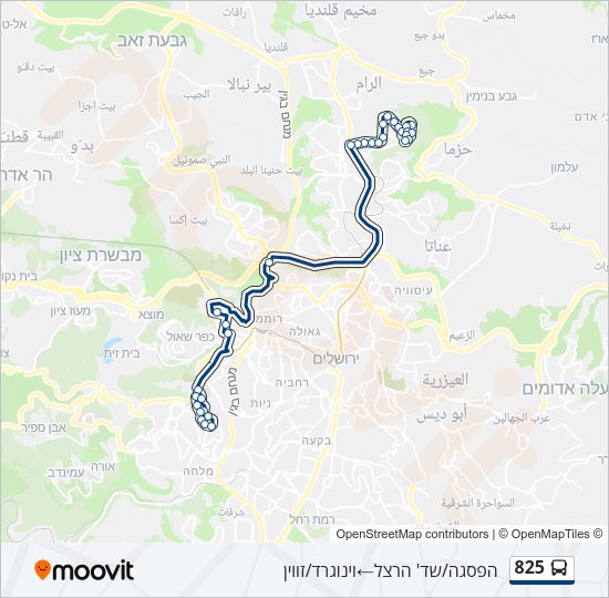 825 Bus Line Map