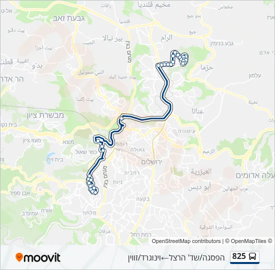 825 Bus Line Map