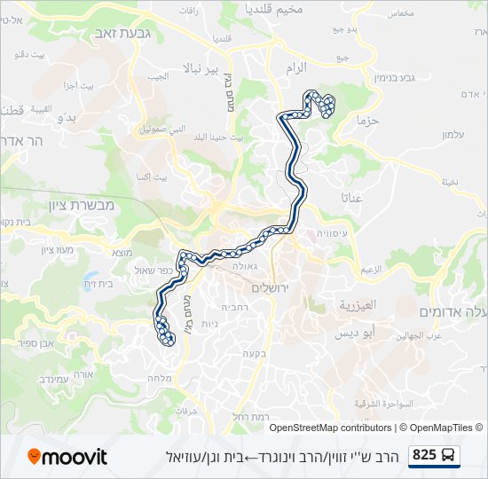 Автобус 825: карта маршрута