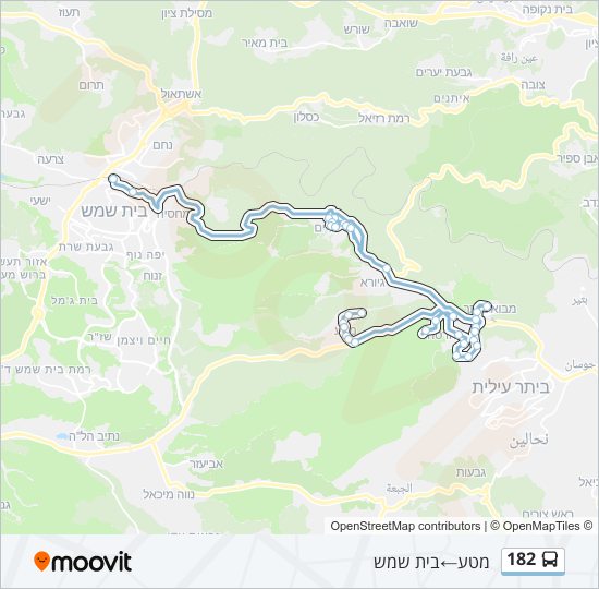 182 bus Line Map