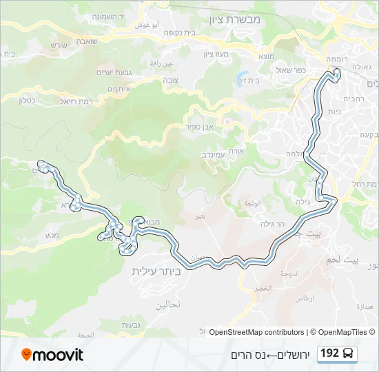 Автобус 192: карта маршрута