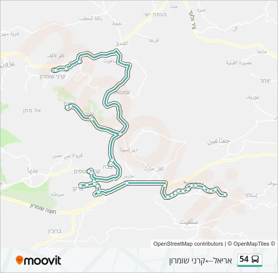 54 Bus Line Map