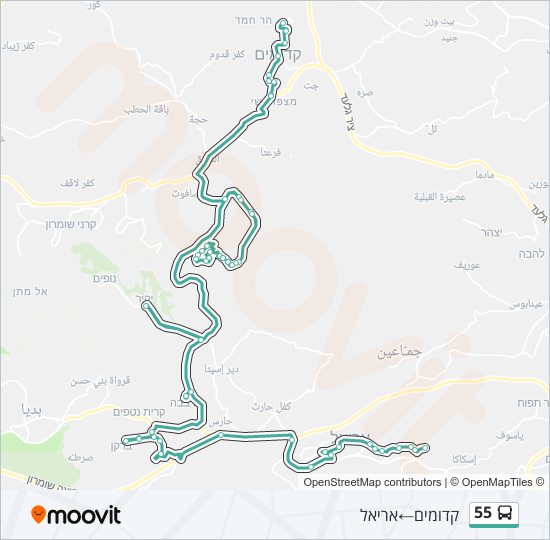 55 bus Line Map