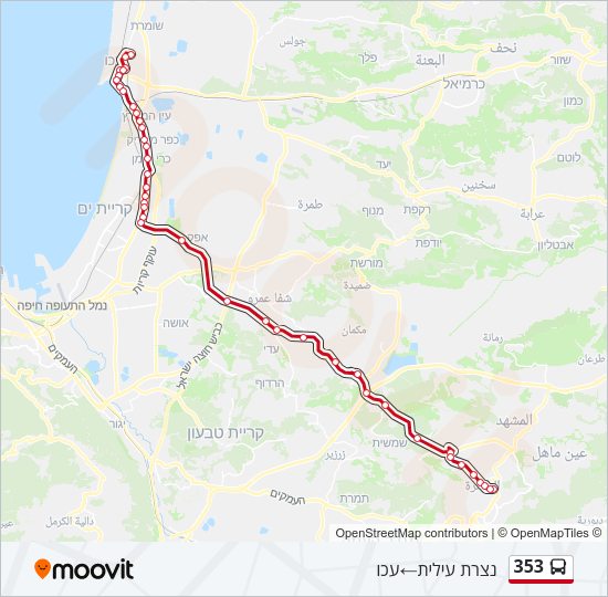 353 Bus Line Map