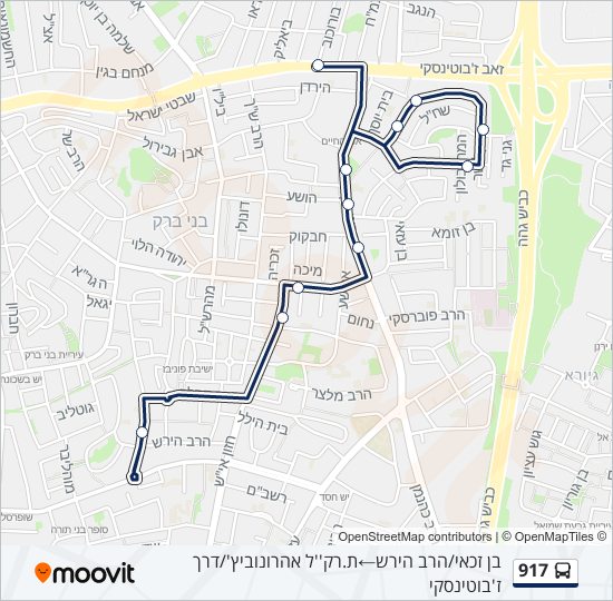 Автобус 917: карта маршрута