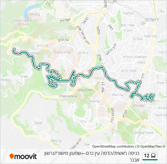 12 Bus Line Map