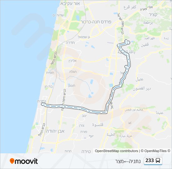 Автобус 233: карта маршрута
