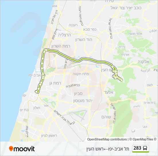 283 Bus Line Map