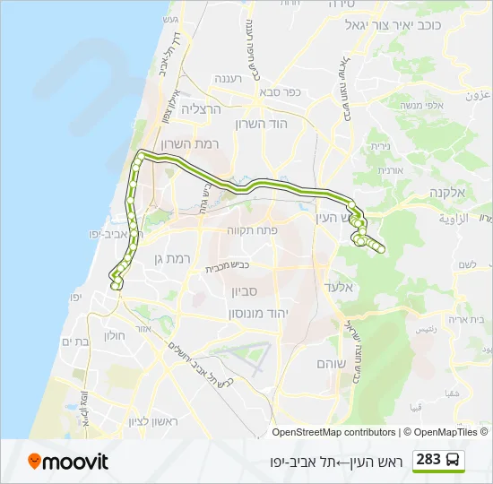 283 Bus Line Map