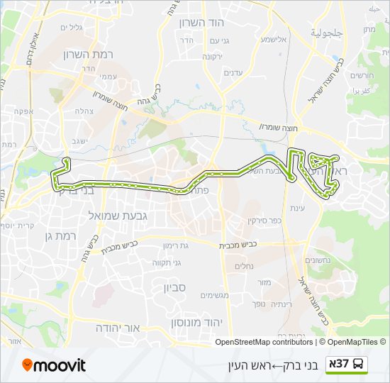 37א bus Line Map