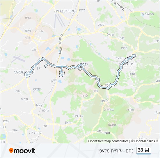 Автобус 33: карта маршрута
