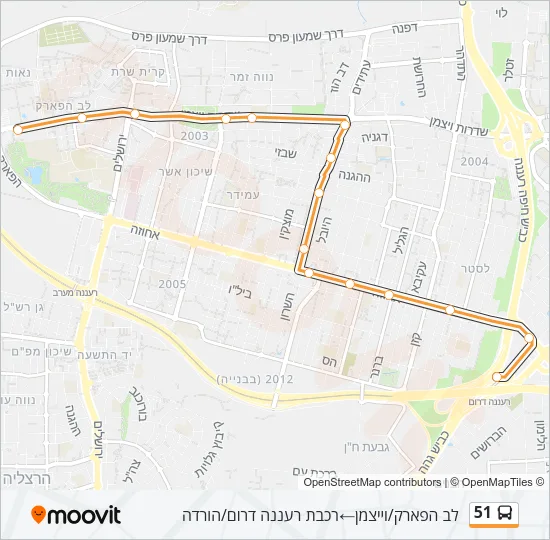 51 Bus Line Map
