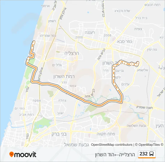 232 Bus Line Map