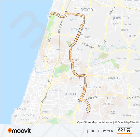 621 Bus Line Map