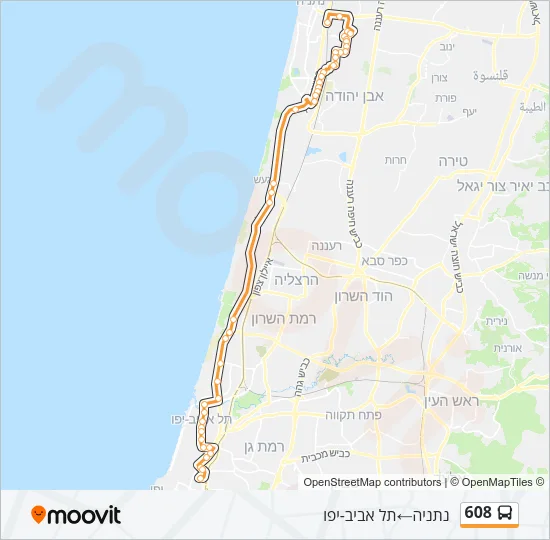 608 Bus Line Map