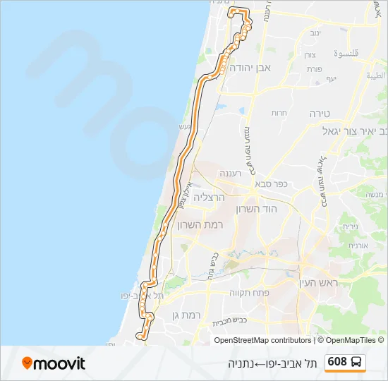 608 Bus Line Map