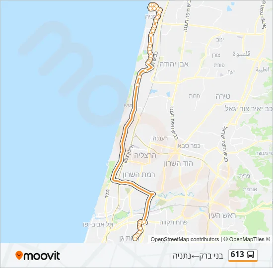 613 Bus Line Map