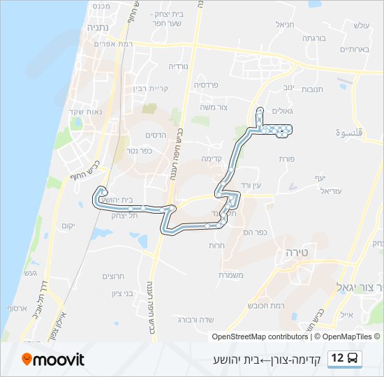 Автобус 12: карта маршрута