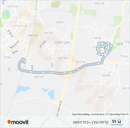 55 Bus Line Map