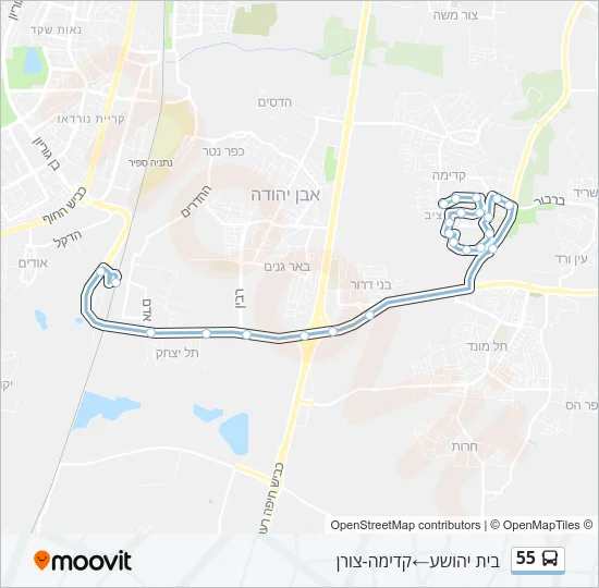 55 Bus Line Map