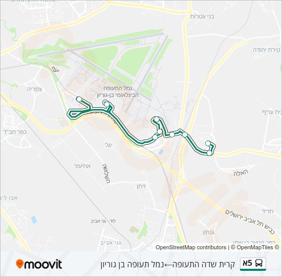 Автобус 5א: карта маршрута
