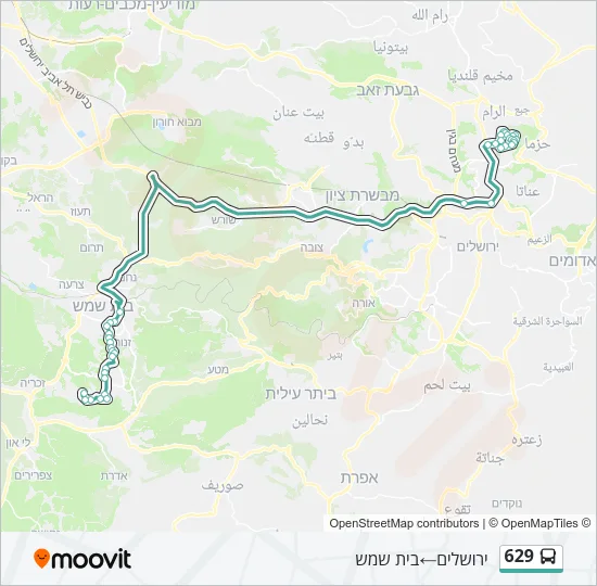 629 Bus Line Map