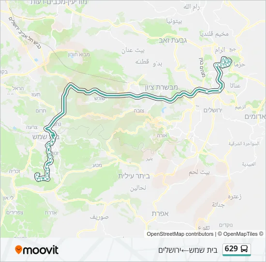 629 Bus Line Map