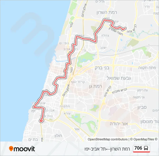 706 Bus Line Map