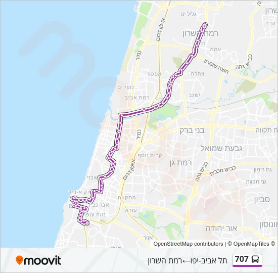 707 Bus Line Map