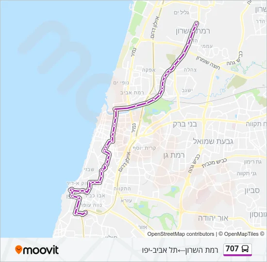 707 Bus Line Map