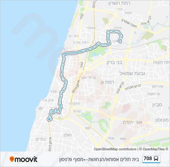 708 Bus Line Map
