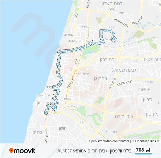 708 Bus Line Map