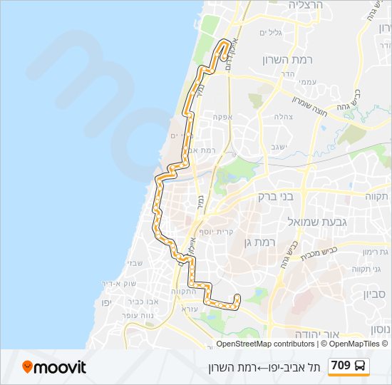 709 Bus Line Map