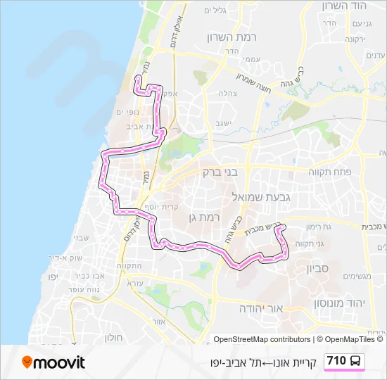 710 Bus Line Map