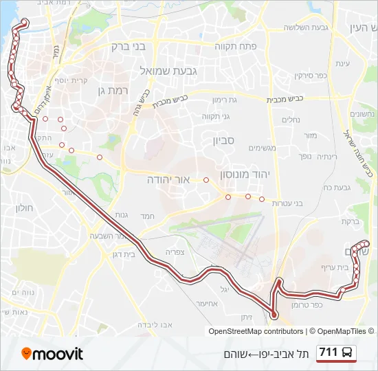 711 Bus Line Map