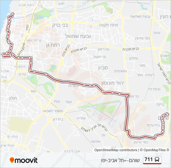711 Bus Line Map