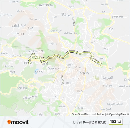 152 bus Line Map