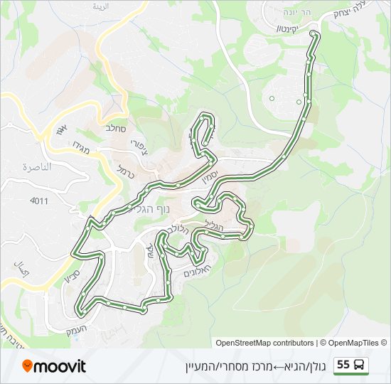 55 Bus Line Map
