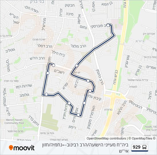 929 bus Line Map