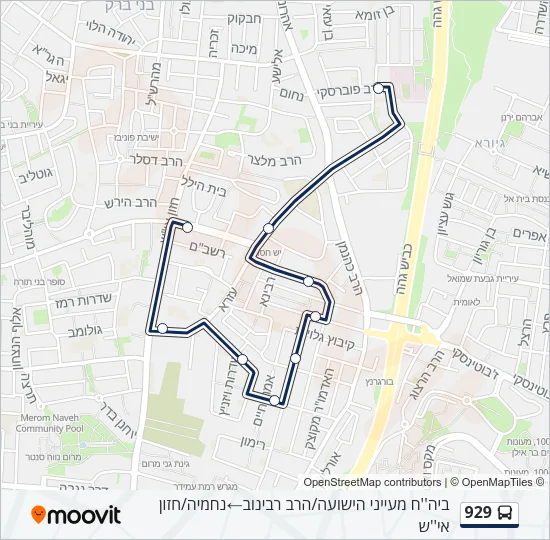 929 Bus Line Map